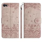 ❤ 【Design del Gatto】Questa custodia per telefono utilizza la tecnologia di goffratura. Grazioso motivo in rilievo con simpatici gatti, farfalle, alberi e fiori, hanno un aspetto elegante, rendono il tuo cellulare diverso e più attraente.