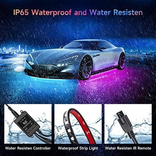 - USB LED Car Interior Lights, RGB 5050 LED Lights with Remote Control, 4 x 22 cm, RGB Strip Light, Trim Backlight, Waterproof