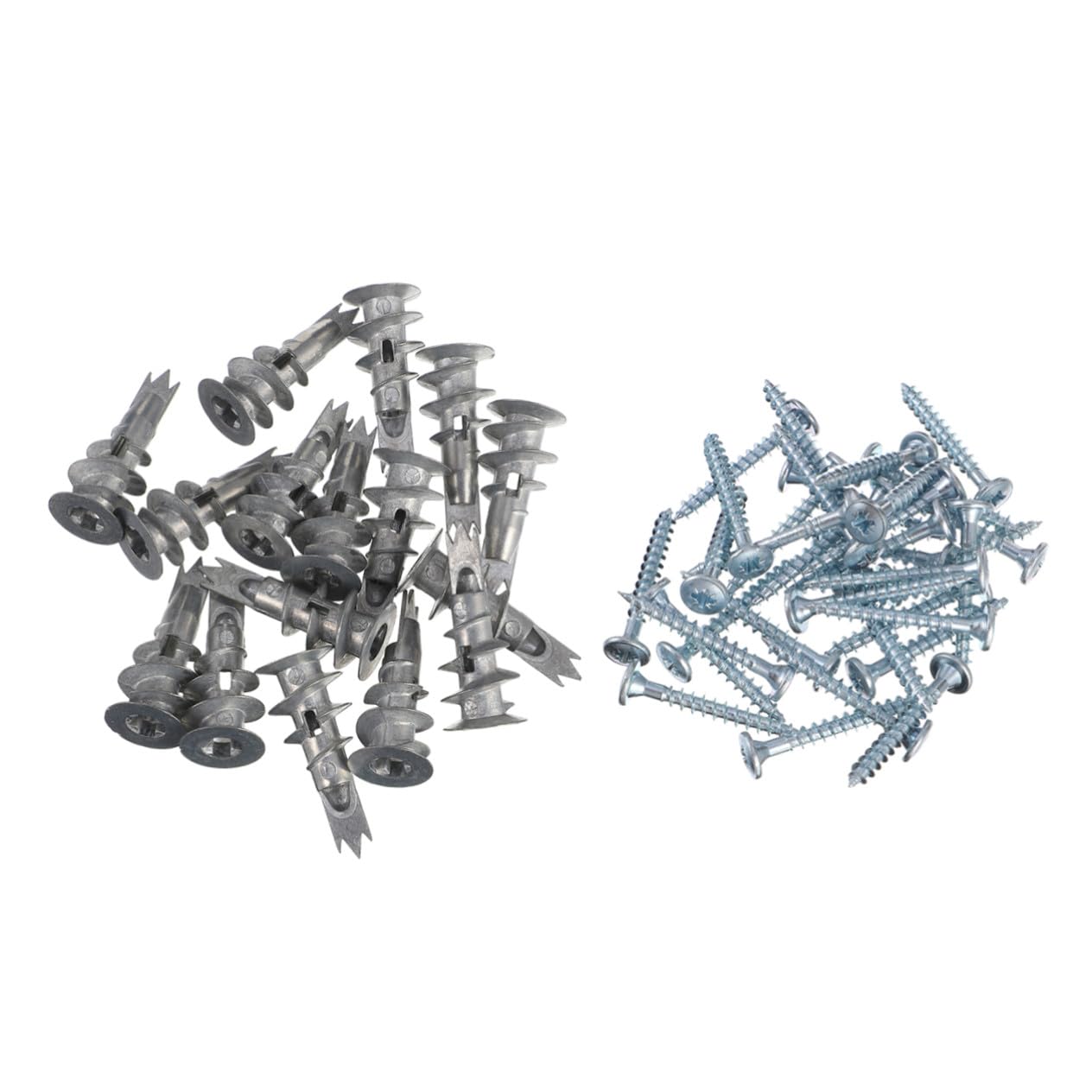 CHILDWEET 200piezas Fijación De Placas De Yeso Tornillos Autoperforantes Tapones Metálicos Tacos Tornillos De Anclaje Para Paredes