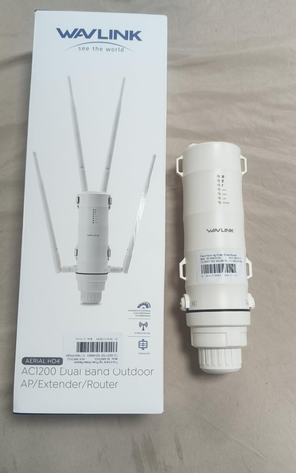 Wavlink AX3000 Mesh WiFi Range Extender - Outdoor POE Access Point With 360 Degree Antenna - Long Distance Repeater With External Antenna