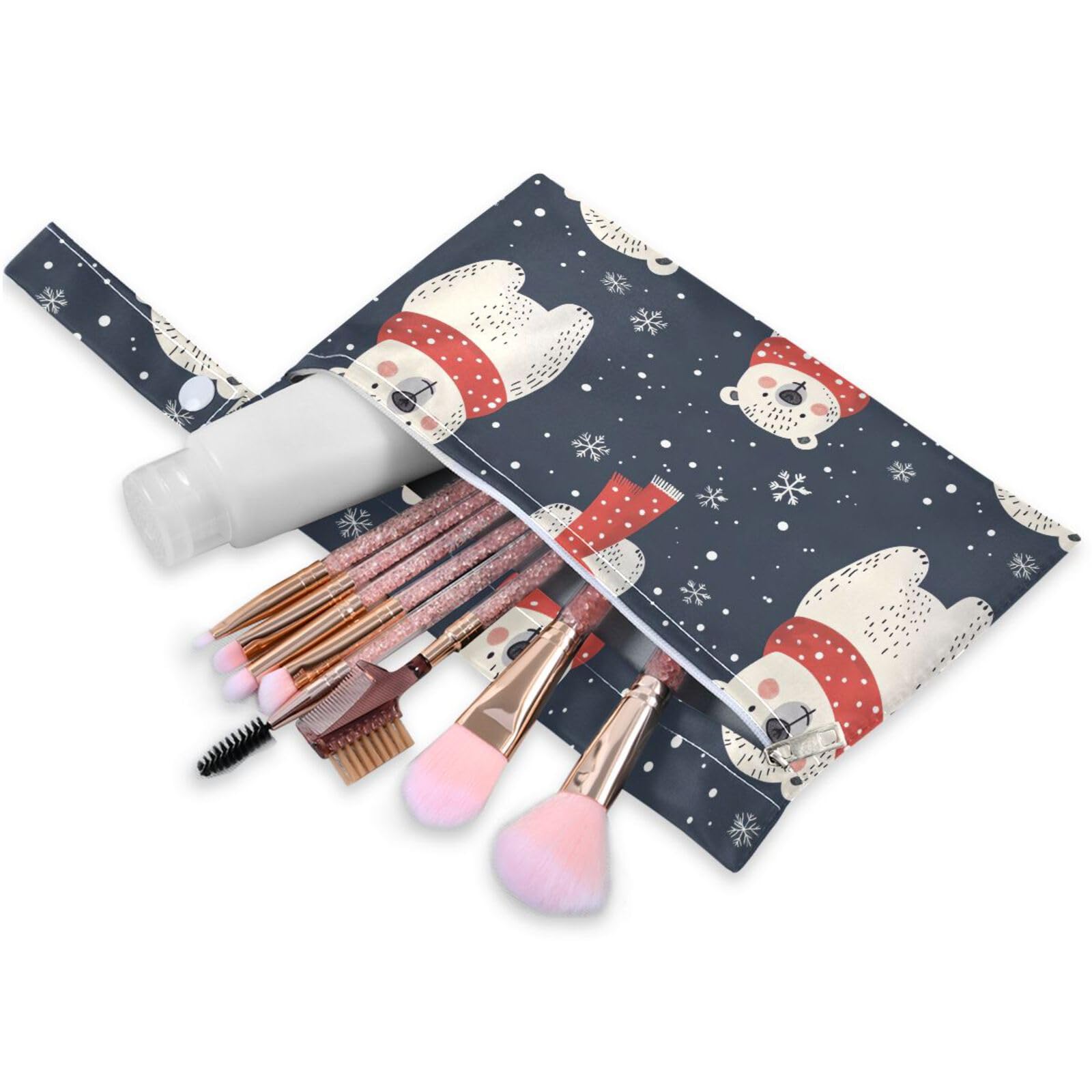 Coikll Wet Dry Bags for Cloth Diaper 2 Pack Waterproof Yoga Gym Bag for Swimsuit Wet Clothes Baby Items-?Polar Bears Wear Scarves?