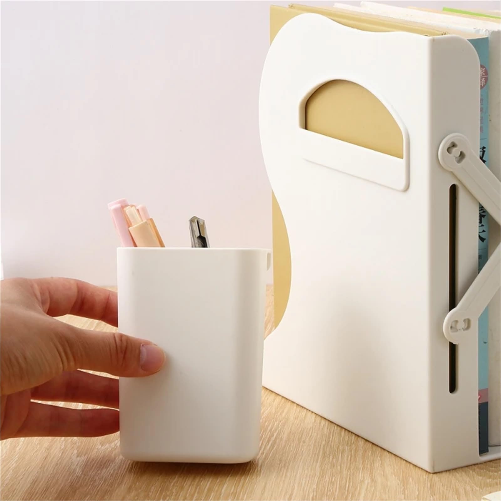 Estantería de Escritorio Sujetalibros telescópicos Ajustables para Biblioteca