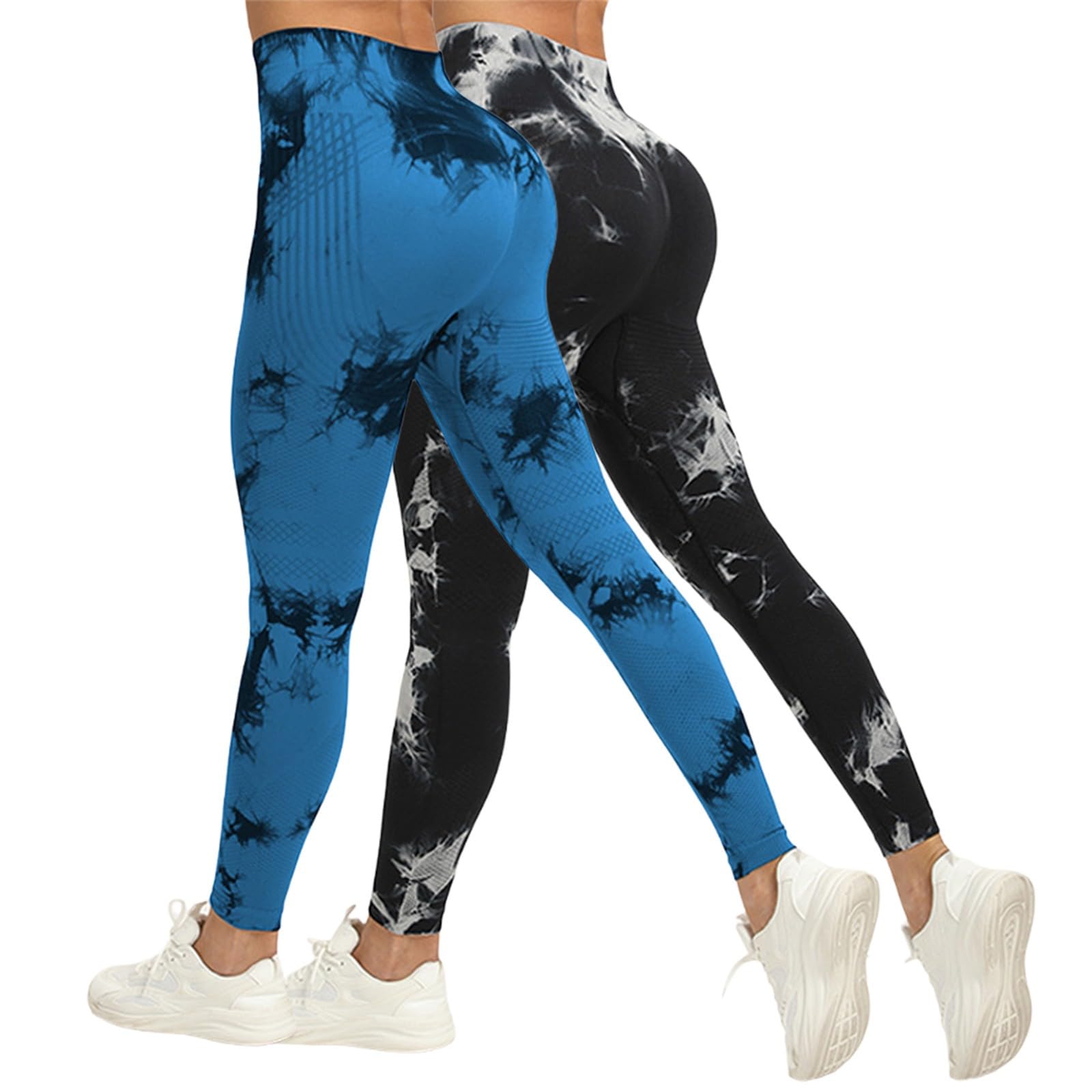 2er Pack Coreex Celluflex 3D Leggins, Anti Cellulite Leggings Lipödem Lymphatic Kompressionsleggins Damen High Waist Push-Up Trousers Fitness Sportleggins Damen Yoga Hose Trousers Lang Sommerhose