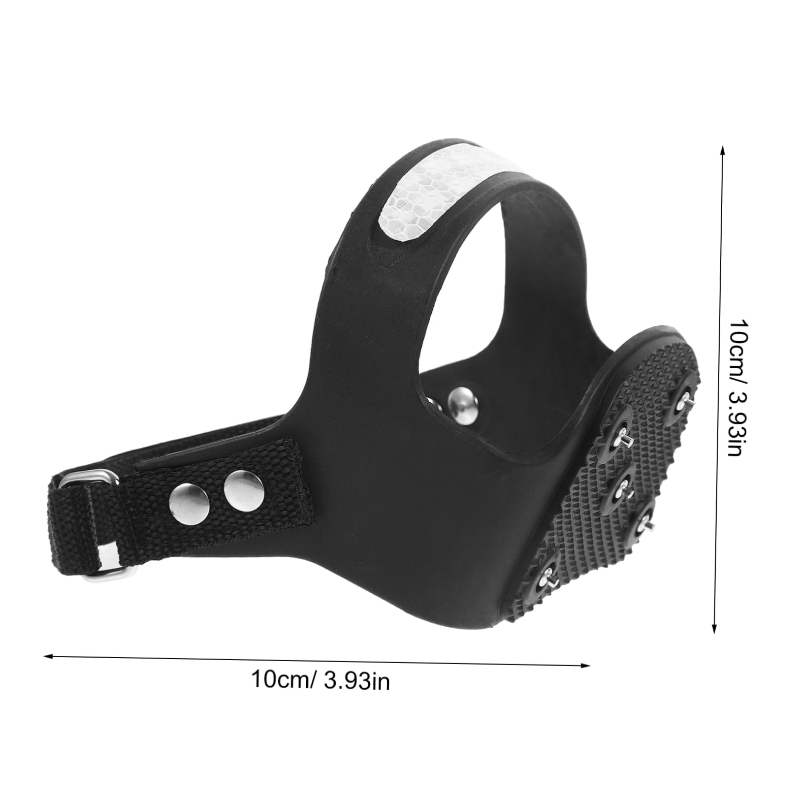 COSMEVIVI 1pairs Outdoor Silicone Spikes Crampons for Hiking Teeth Ice Snow Grips Reflective Stripe Lightweight Traction Cleats for Jogging Climbing ICY