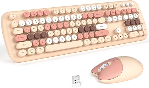 Miniatura 15 de Combo de teclado y mouse inalámbricos MOFII, silencioso, delgado, compacto, USB 2.4G, tamaño completo, teclado y mouse inalámbricos, lindos 110
