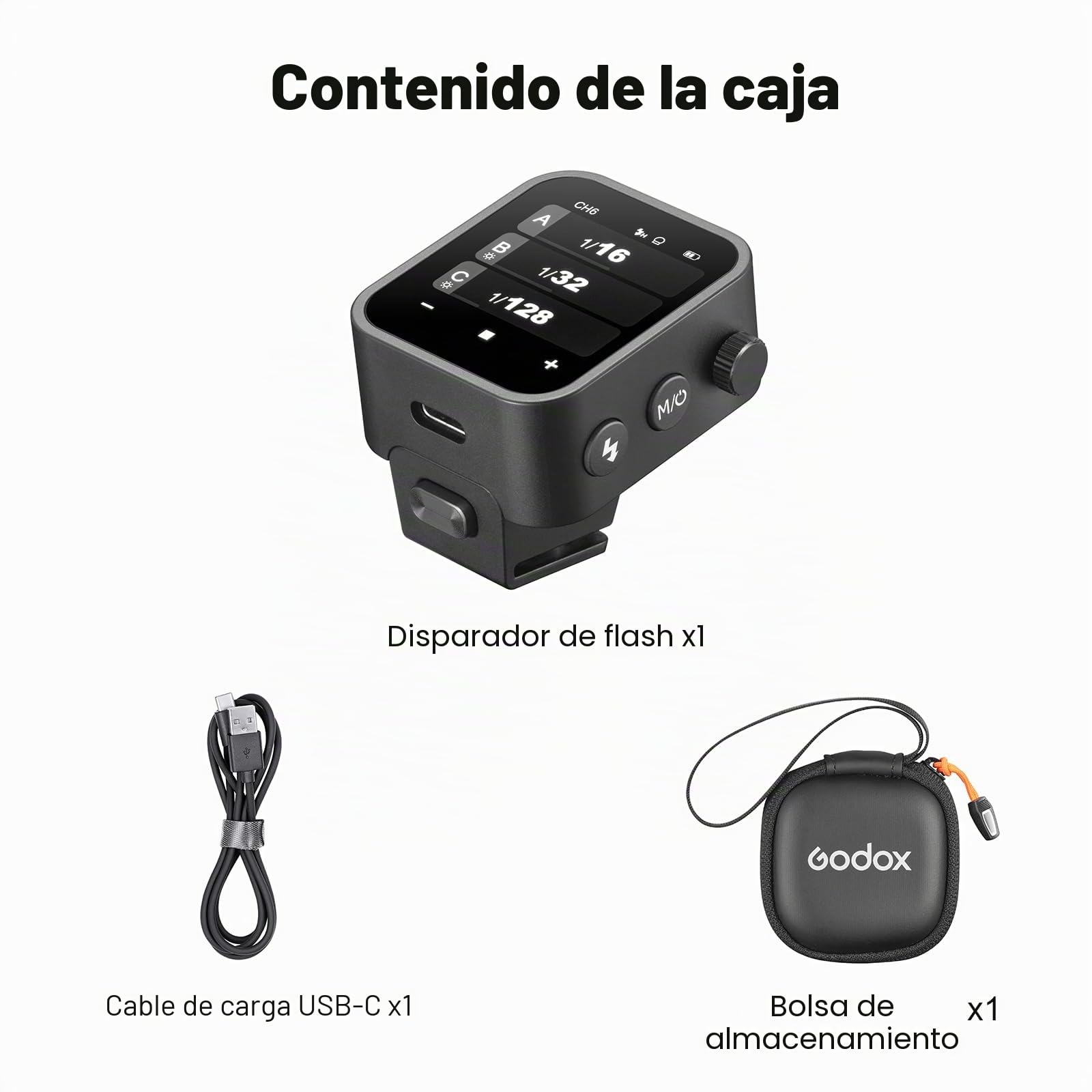 Godox X3-C X3C Wireless Flash Trigger Disparador de Flash Inalámbrico para Canon Cámara OLED Pantalla táctil 2.4GHz 1/8000S HSS TTL Función Tcm Batería Remote Camera Flash Trigger para Canon