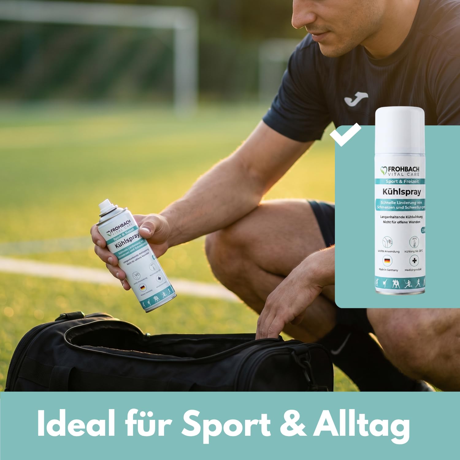 Kühlspray zur Sofortkühlung - 300 ml Erste-Hilfe-Kältespray bei Sportverletzungen, Schmerzen, Stauchungen anderen Beschwerden (12 Stück) | Kältespray Sport