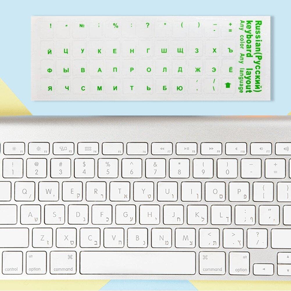 Hrippy Lettere Russe Adesivi per Tastiera 2pcs Pc Copri Tastiera Trasparente Russia per Tastiere per Computer Desktop per Notebook