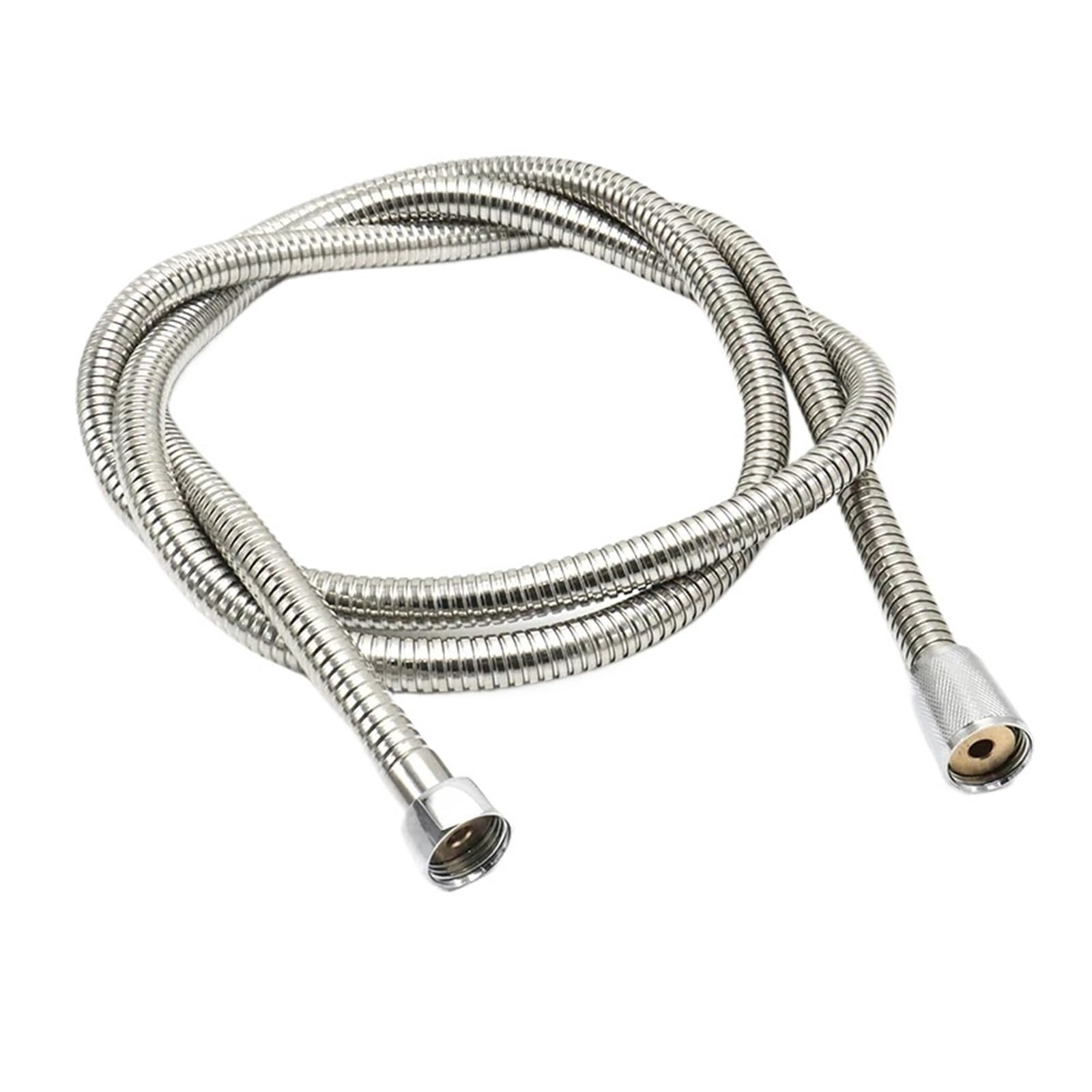 Luoaxinn Color2 Stainless Steel Corrugated Pipe 2/2.5/3.0M 304 Stainless Steel Encrypted Shower Hose Matte Black Flexible Tube Bathroom Chrome Plated Brushed Nickel Pipe(,2.5M)