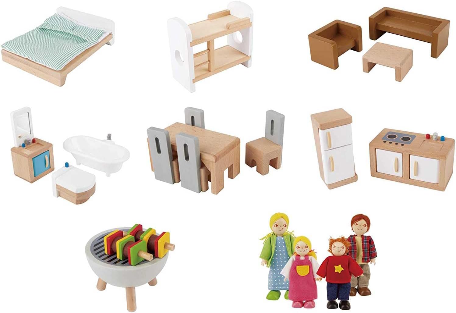 Hape Doll Family Mansion| Award Winning 10 Bedroom Doll House, Wooden Play Mansion with Accessories for Ages 3+ Years