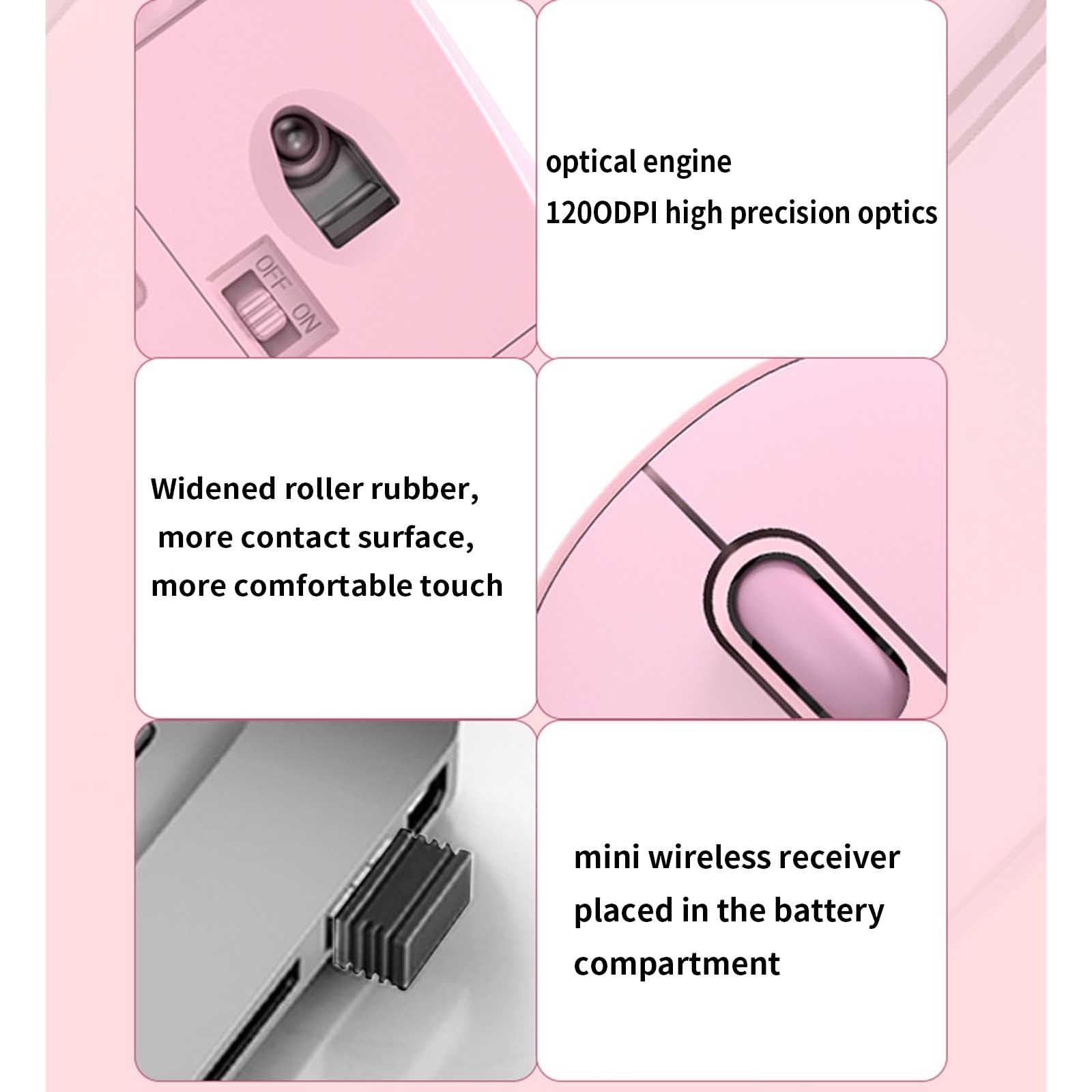 Mysz Mysz bezprzewodowa Mysz komputerowa do laptopa Mysz USB do gier Ergonomiczna mysz Urządzenie wskazujące 4-kierunkowe przewijanie Lekka, bezgłośna mysz optyczna z przewijaniem dotykowym 2,4 GHz Mi