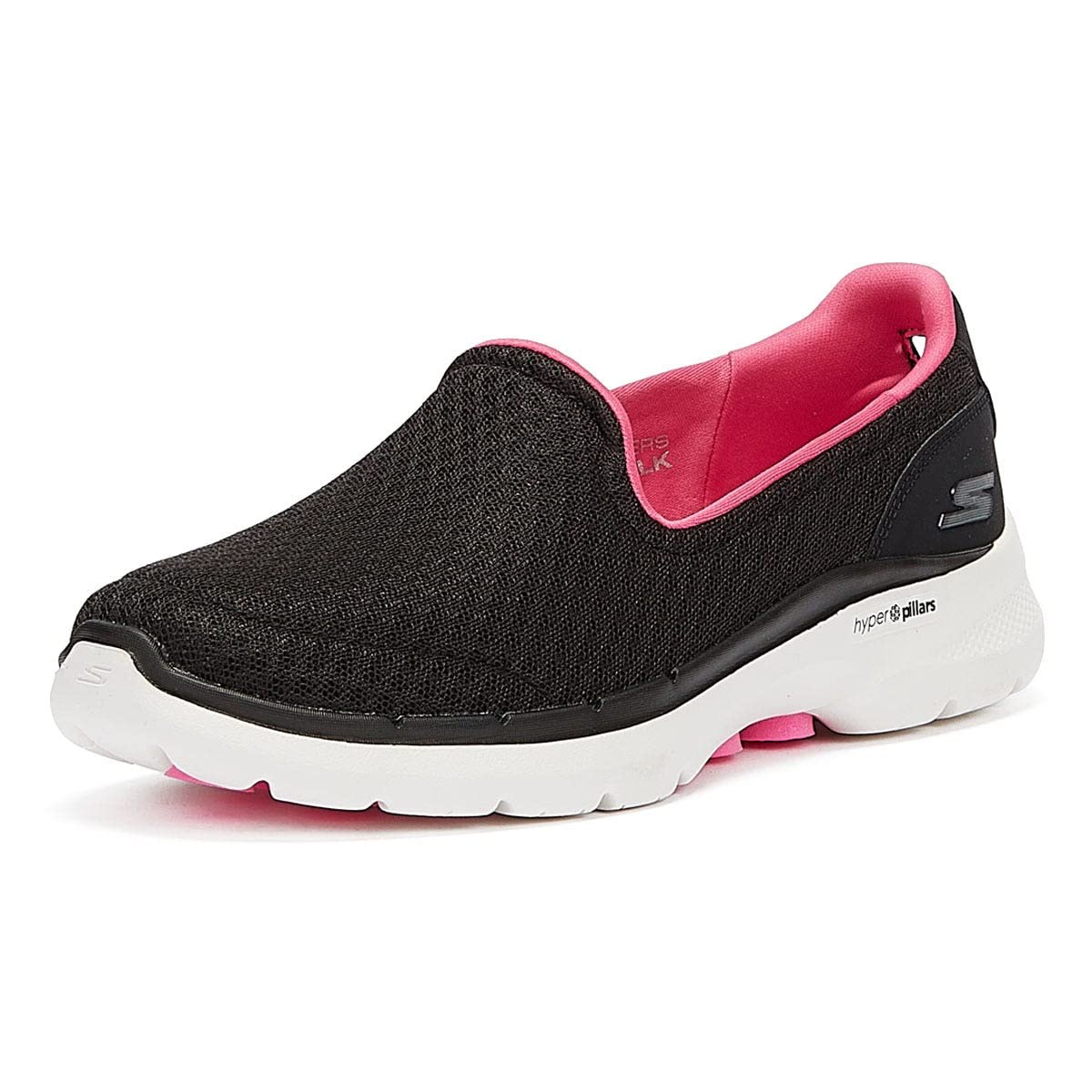 Skechers women 124508 Sneaker, Black/ Hot pink, 4 UK