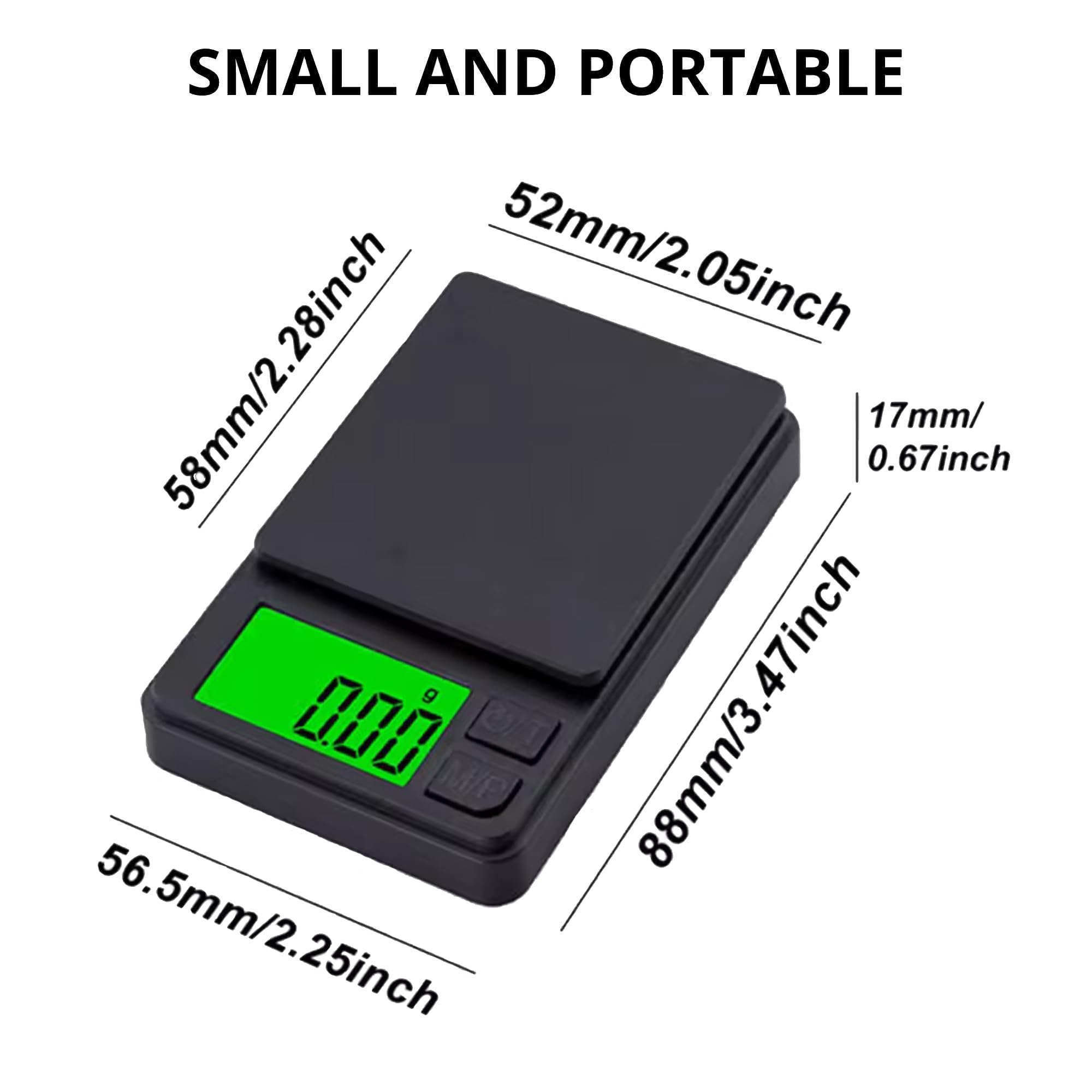 Lancoon Jewelry Weighing Scale 1000g x 0.01g Black Digital Travel Scale Mini Digital Scale Small Pocket Size Scale Traveling Scales Kitchen Scale Digital Mini Scale - Image 2