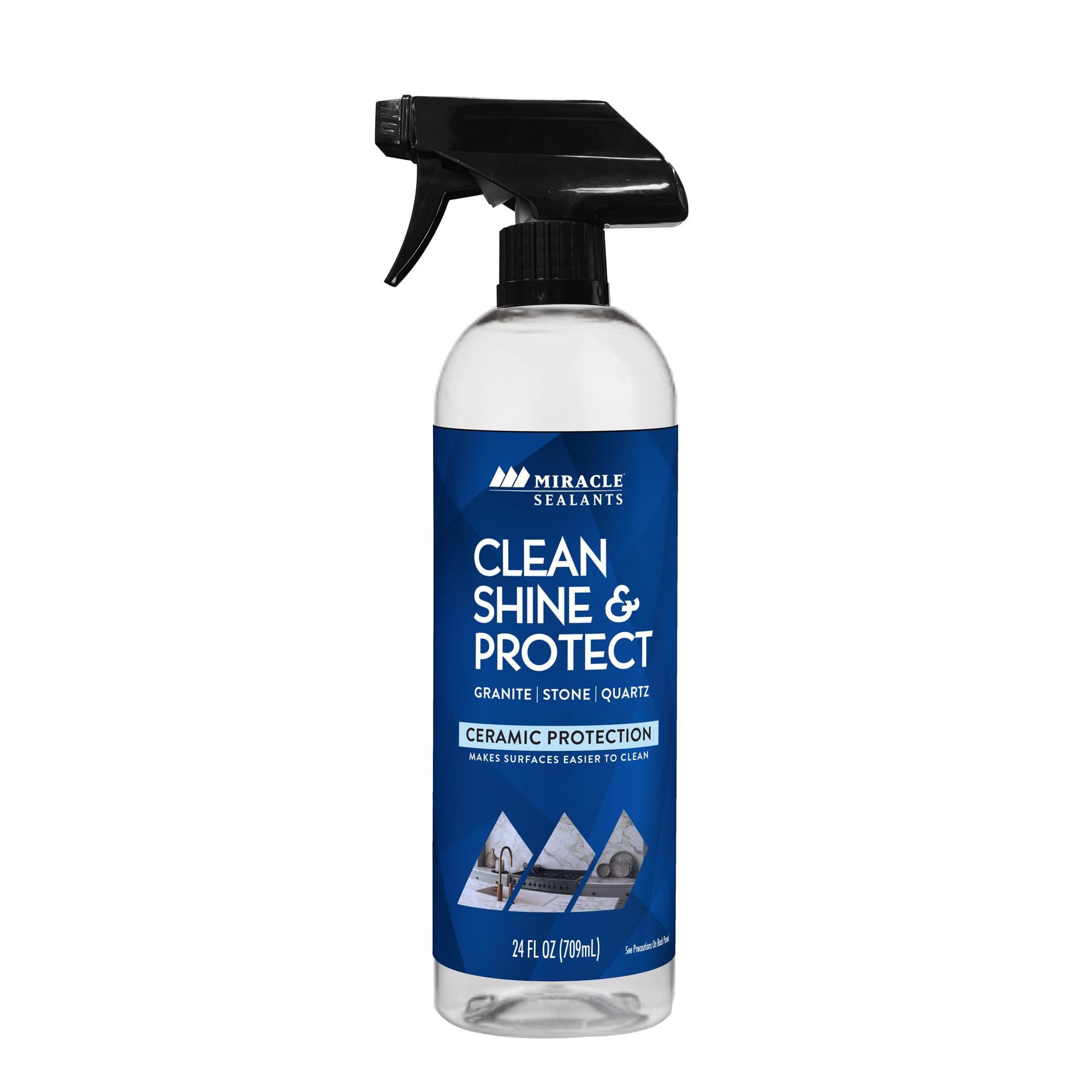 Miracle Sealants 392433 Clean, Shine & Protect Spray On and Wipe Off for natural and engineered stone countertops including granite, marble, quartz, quartzite, tile and more, 24 oz (709ml)-image-28