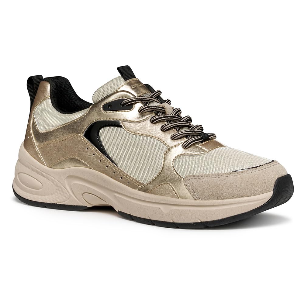 Geox Women's D Zarvia Trainers, Beige, 7.5 UK