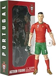Megableu Ronaldo - Figura de fútbol (20 cm), diseño de fútbol grande, realista, articulada, con licencia oficial, 10 puntos de articulación, juguete de fútbol y equipo de Portugal, idea de regalo para