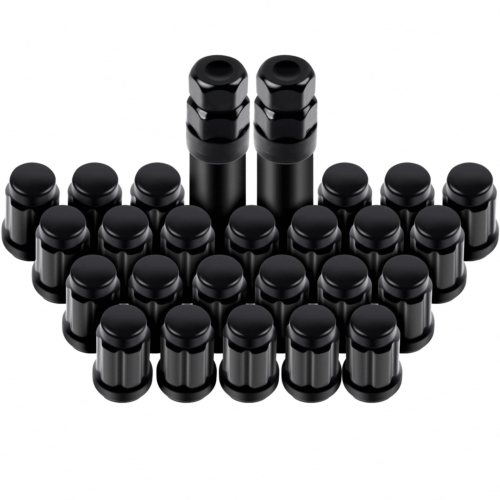 Nemtor M12x1.5 Wheel Lug Nuts, 24PCS with 2 Keys Black Closed End Lug Nut,12mmx1.5 Lug Nut 1.37'' Tall Replacement for 1997-2016 for Toyota for Tacoma/for Sienna/for Rav4