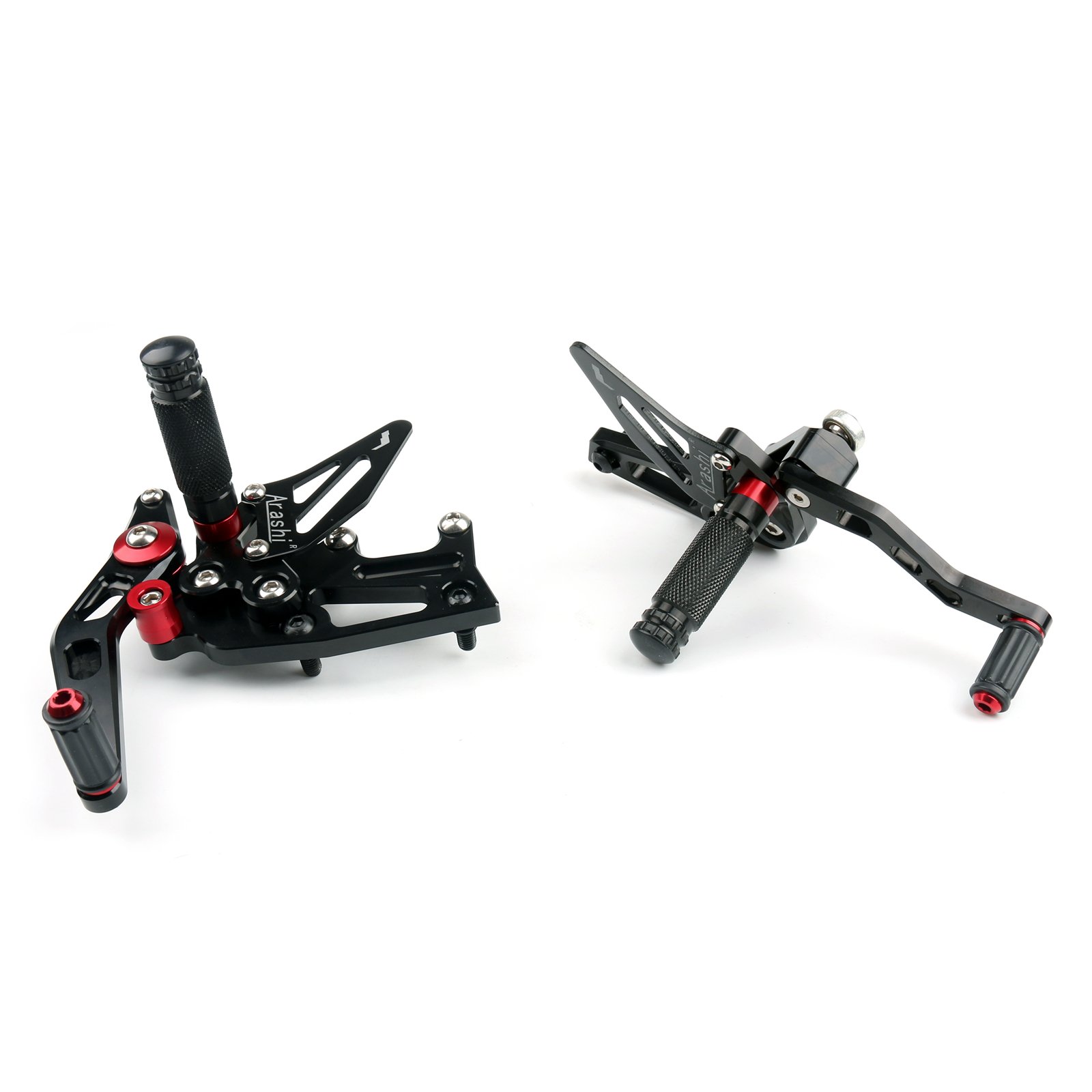 Bruce & Shark Pedane Regolabili Moto Pedane per Triumph Speed Triple 1050 2011-2014 Nero