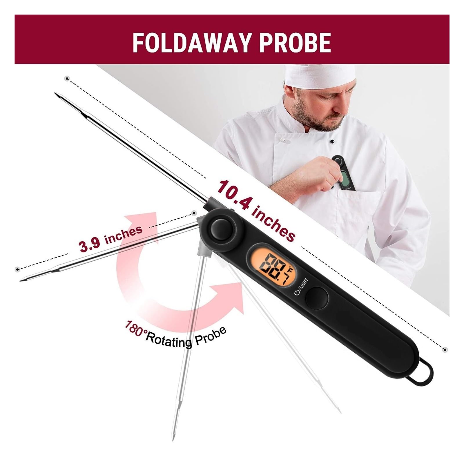 Cuisine De Lecture Instantanée Faisant Cuire Le Thermomètre Numérique Viande For Griller Barbecue Précis Rapide Surveillance Temps Réel