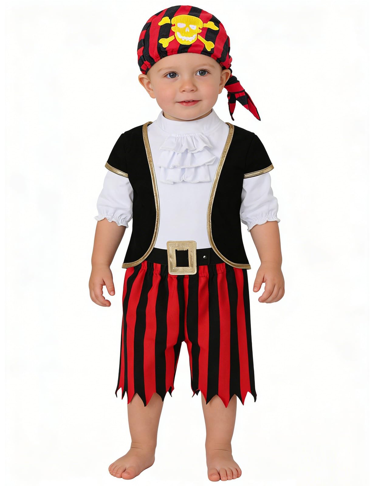 Ensembles de Vêtements Pirate Bébé Garçons Halloween Tenue 0-4 Ans