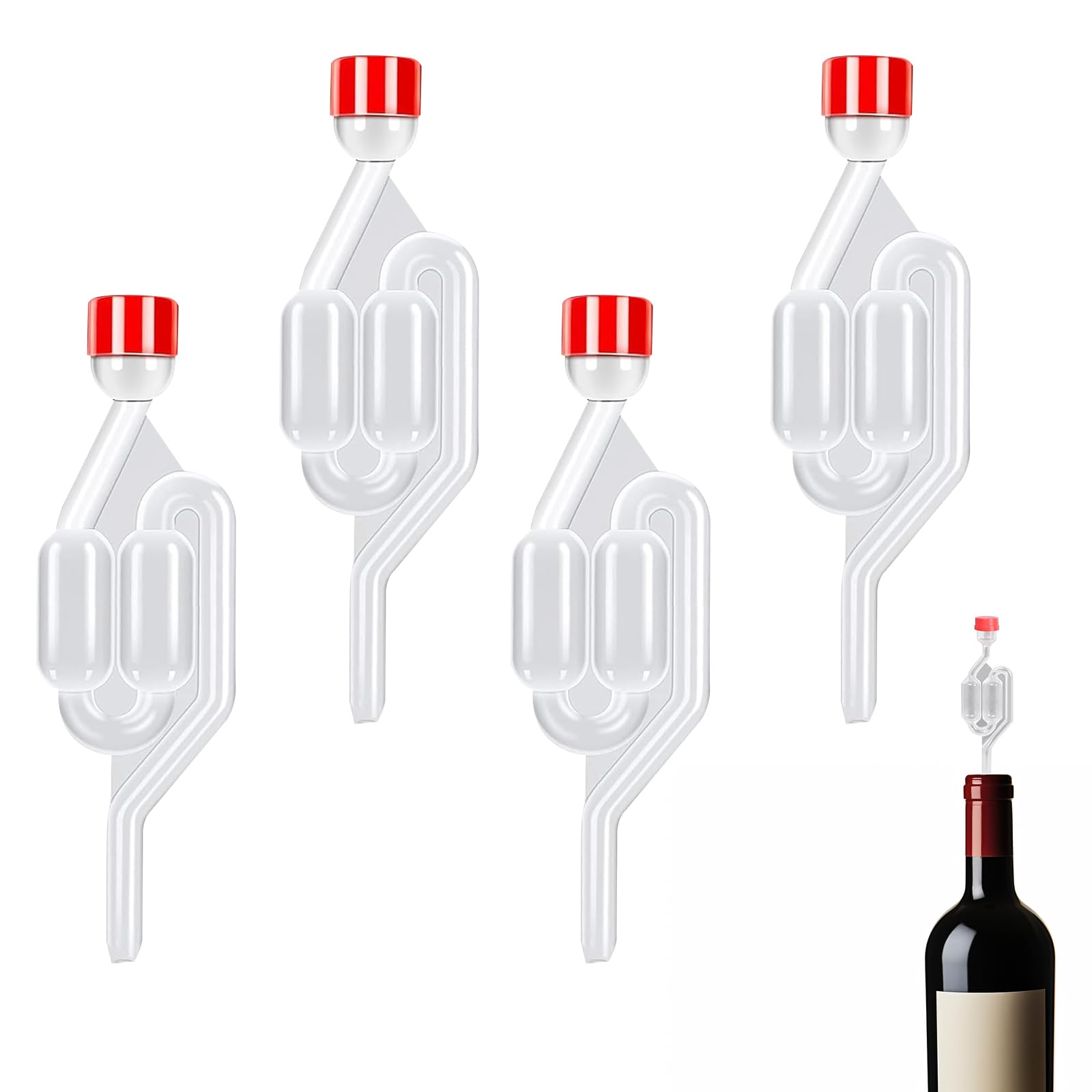 Kit Fermentazione Vino E Birra Fai Da Te - 2 Valvole Airlock Con Guarnizioni