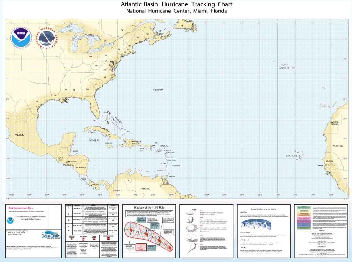 Hurricane Tracking Chart: Full Atlantic