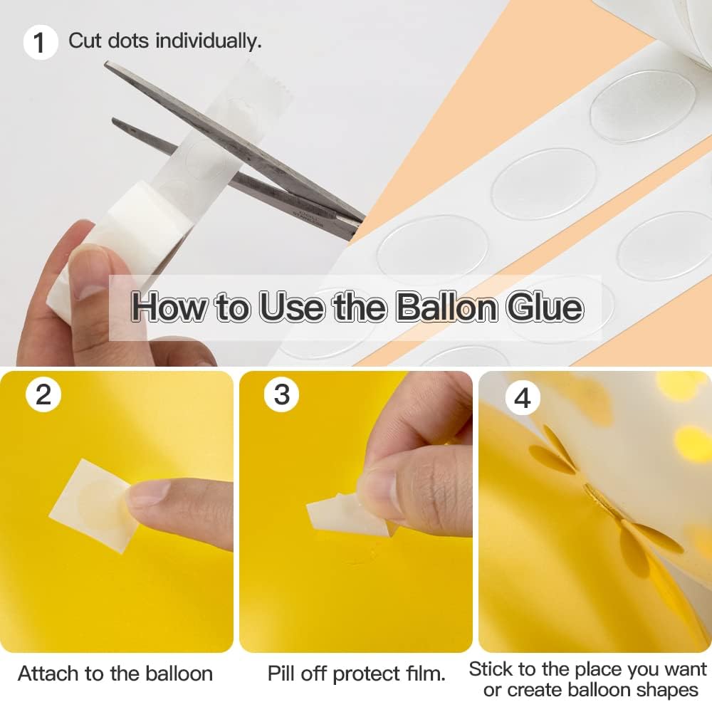 Balloon Arch Kit - 20pcs Balloon Flower Clips & Tying Tool & 32.8ft Tape Strip & 200 Glue Points for Parties image 4