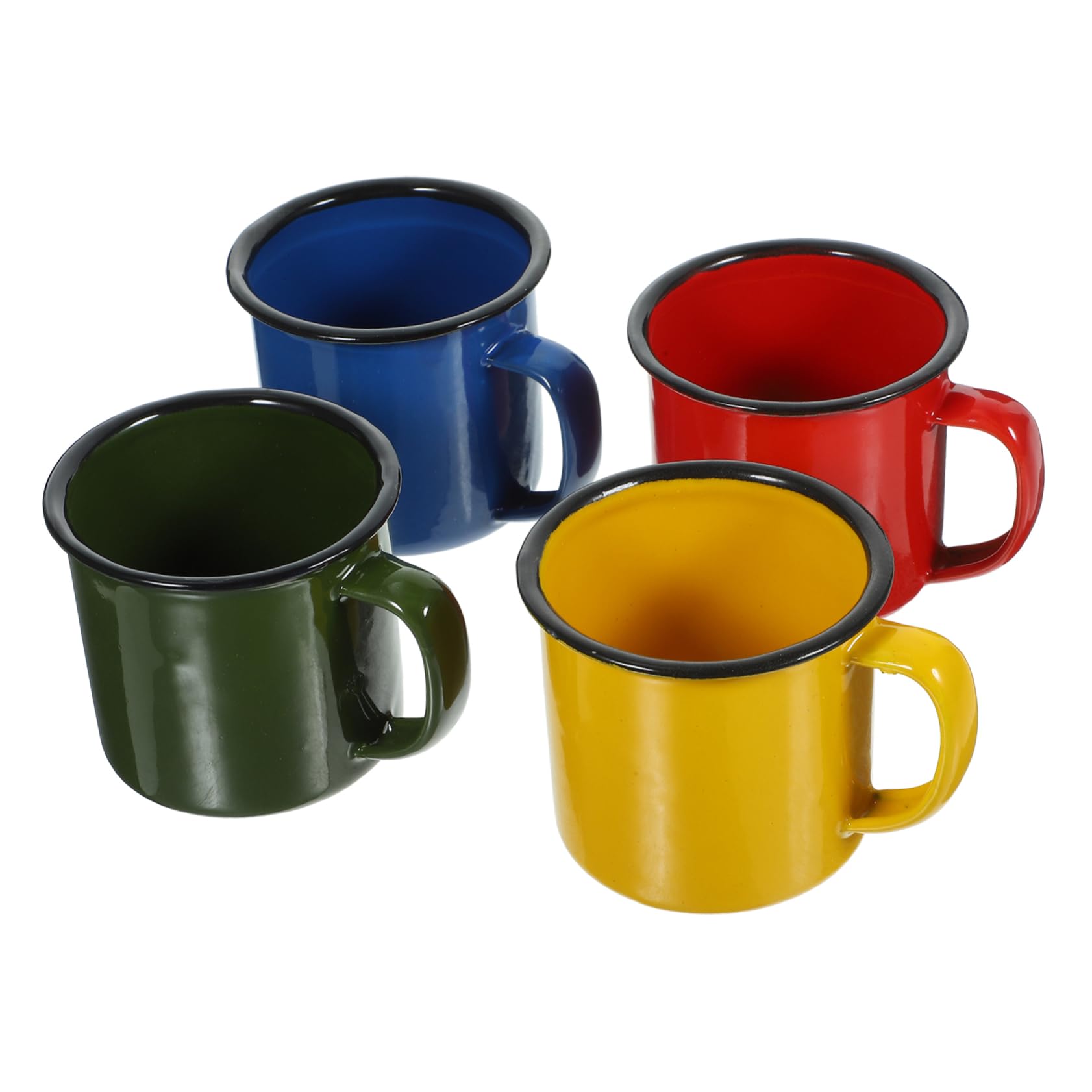 4pcs Colored Enamel Mug Tin Mugs for Party Milk Cup Milk Coffee Mug Camping Mugs Thickened Coffee Mug Portable Milk Cup Camping Tin Mug Vintage Mugs Tea Cups Tin Cup Travel Hot Pot