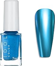 Blue Metallic Nail Polish - Mirror Blue Nail Varnish - Chrome nail Polish - 60 Seconds Nail Varnish Quick Dry - Breathable nail polish for Women - Metal Nail Polish Smooth, Long Lasting, No UV Needed