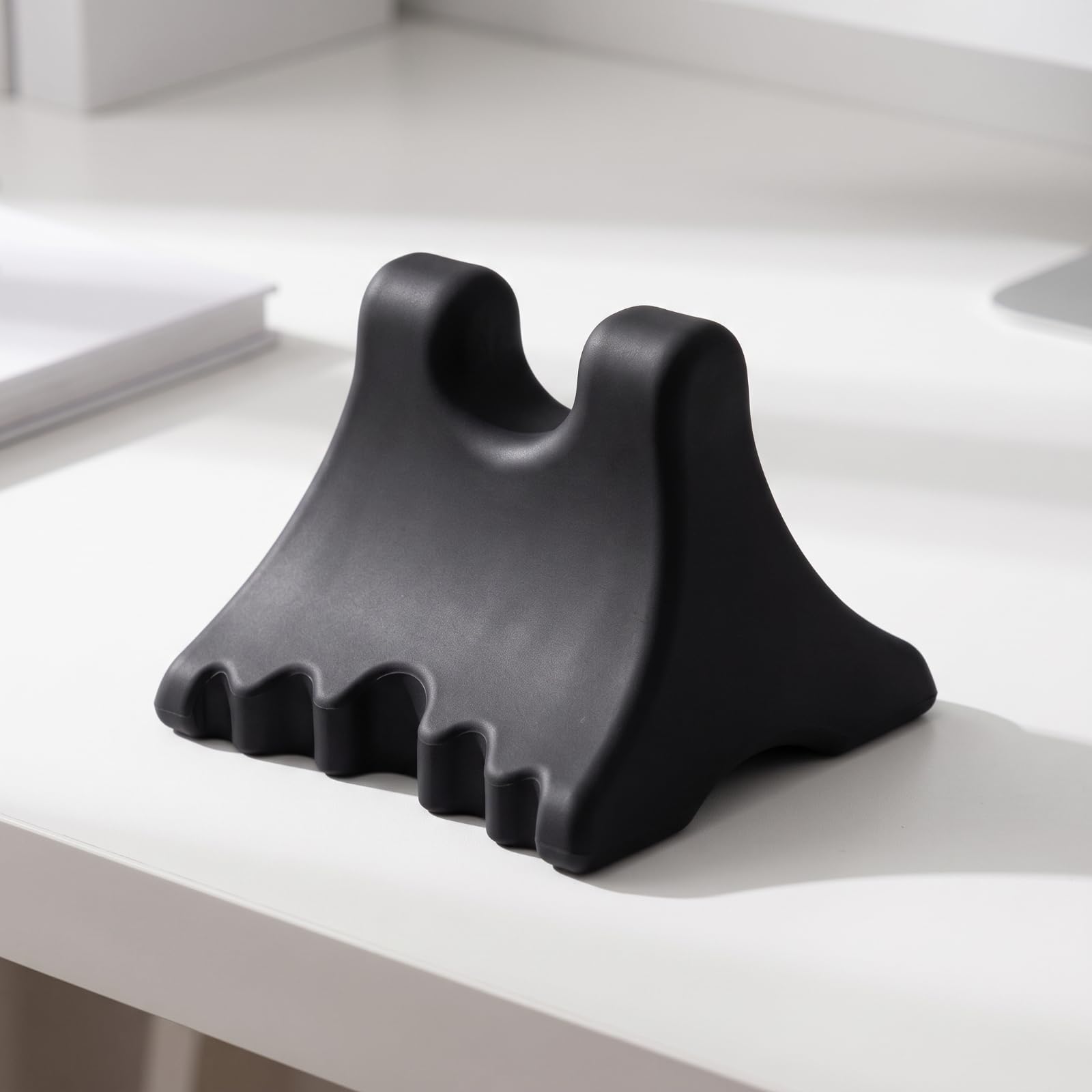 Dispositivo de Masaje Muscular Masajeador Cervical Espalda Cuello Alivio de Fascia Herramienta de Tejido Profundo Silicona con Diseño Compacto 10 Cm X, Gris