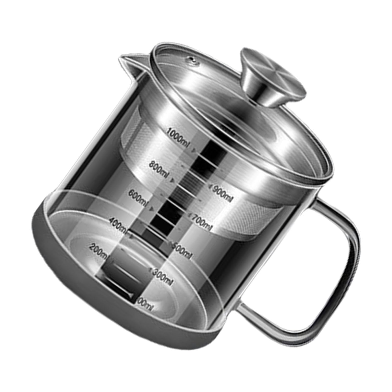 MICFENY Multifunctional Frying Pots for Kitchen Use Glass Storage Jar with Meshes Strainer for Cooking Enthusiasts