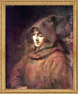 Rembrandt Van Rijn Portrait of Titus in Monk Costume - 20" x 25" Premium Canvas Print with Antique Gold Finish Frame