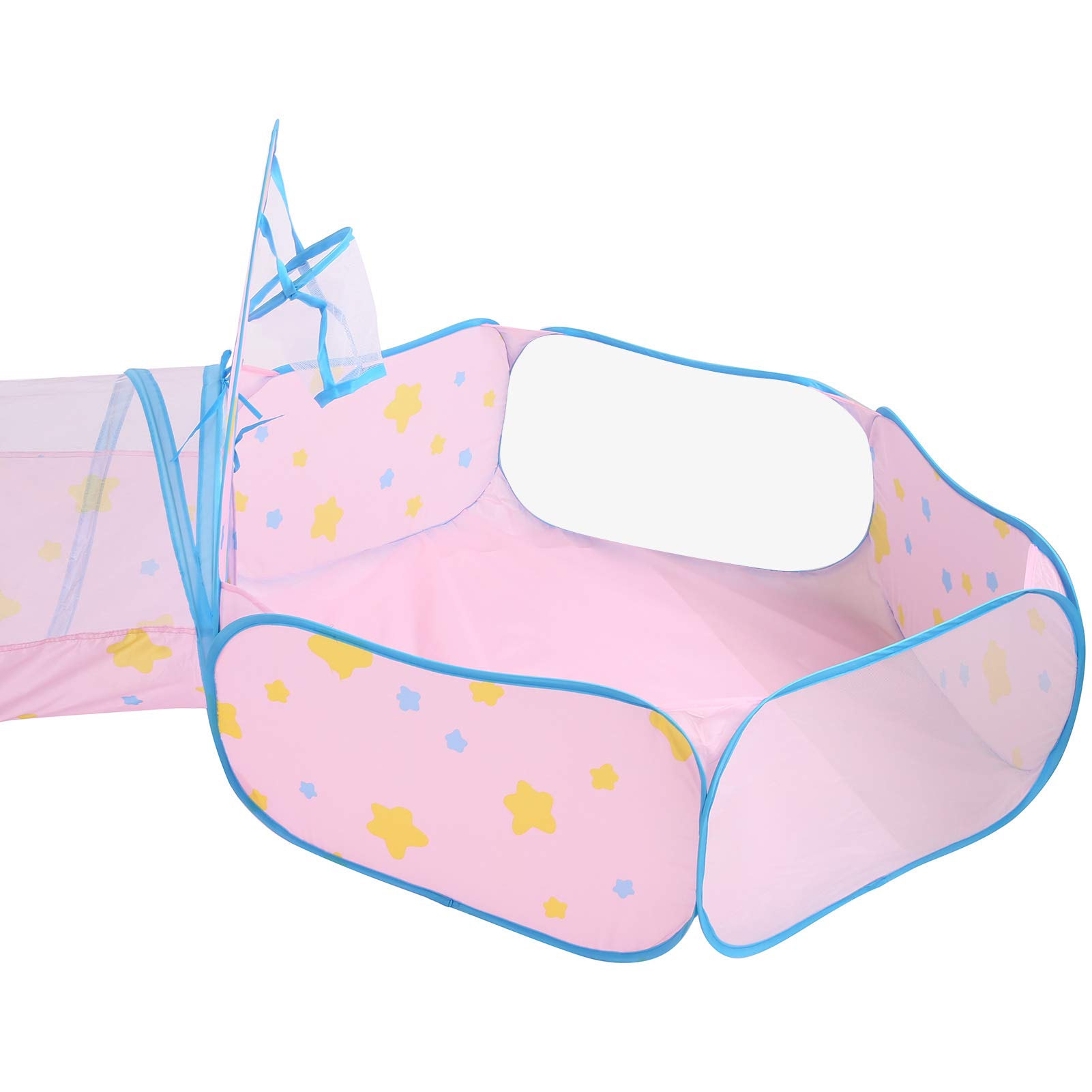 Tienda de Campaña para Bebés de 3 Uds, Tienda de Juegos para Niños, Túnel Interior Seguro para Gatear y Piscina de Bolas para Niños de Más de 3 Años, Diseño de Tela Fácil de Almacenar (Rosa