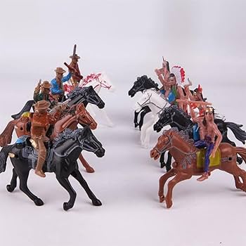 Amazon.co.jp: ウエスタンカウボーイフィギュア、8個の