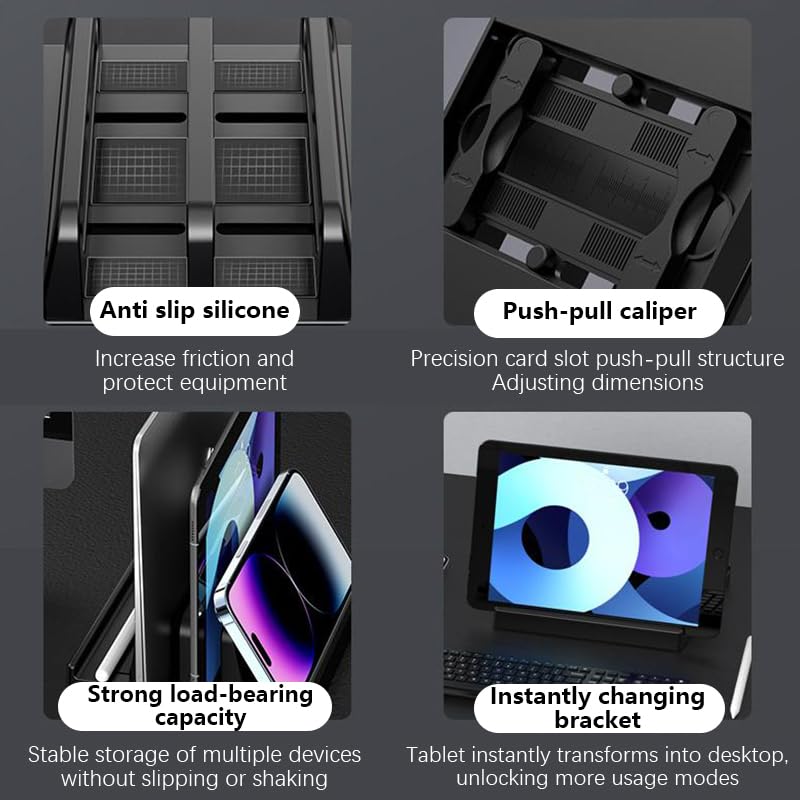 Podstawka pod laptopa Pionowy stojak na laptopa, 4 w 1, pionowy stojak na laptopa, oszczędzający miejsce, uchwyt na laptopa na biurko Uchwyt na laptopa(Red)