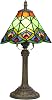 Green Small Tiffany Lamp Stained Glass Table lamp Peacock Tail Bedroom Bedside Light for Living Room Dormitory Bar Retro Style Unique Cute funky Accent Decor Cottage 8 Village gift Nightstand Lamp