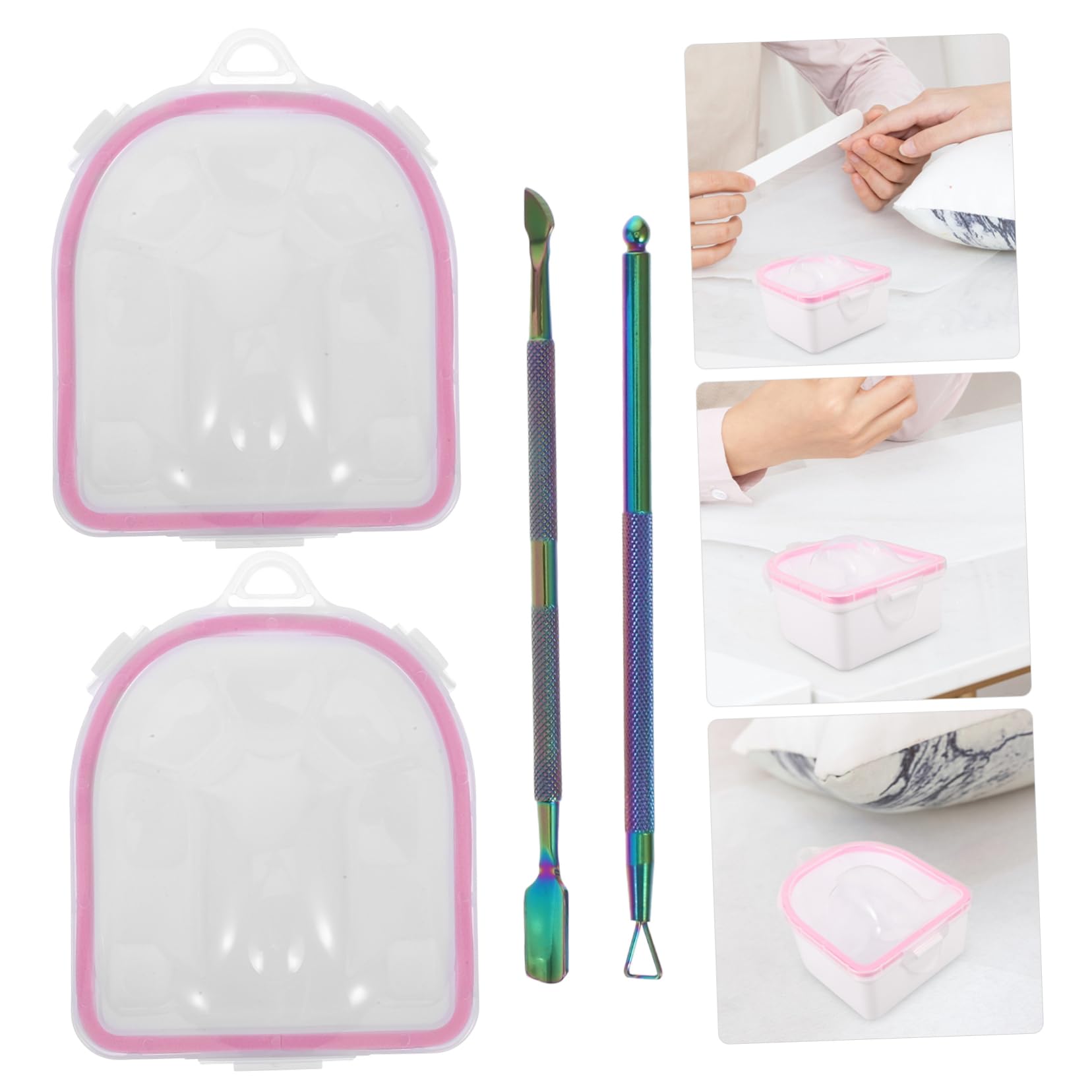 Healeved 5sätze Manikürebowl Mit Teilen Dual-layer Manikürebowl Für Handpflege Und Nagelpflege Für Salon Und Heimgebrauch Inkl Maniküre-werkzeuge
