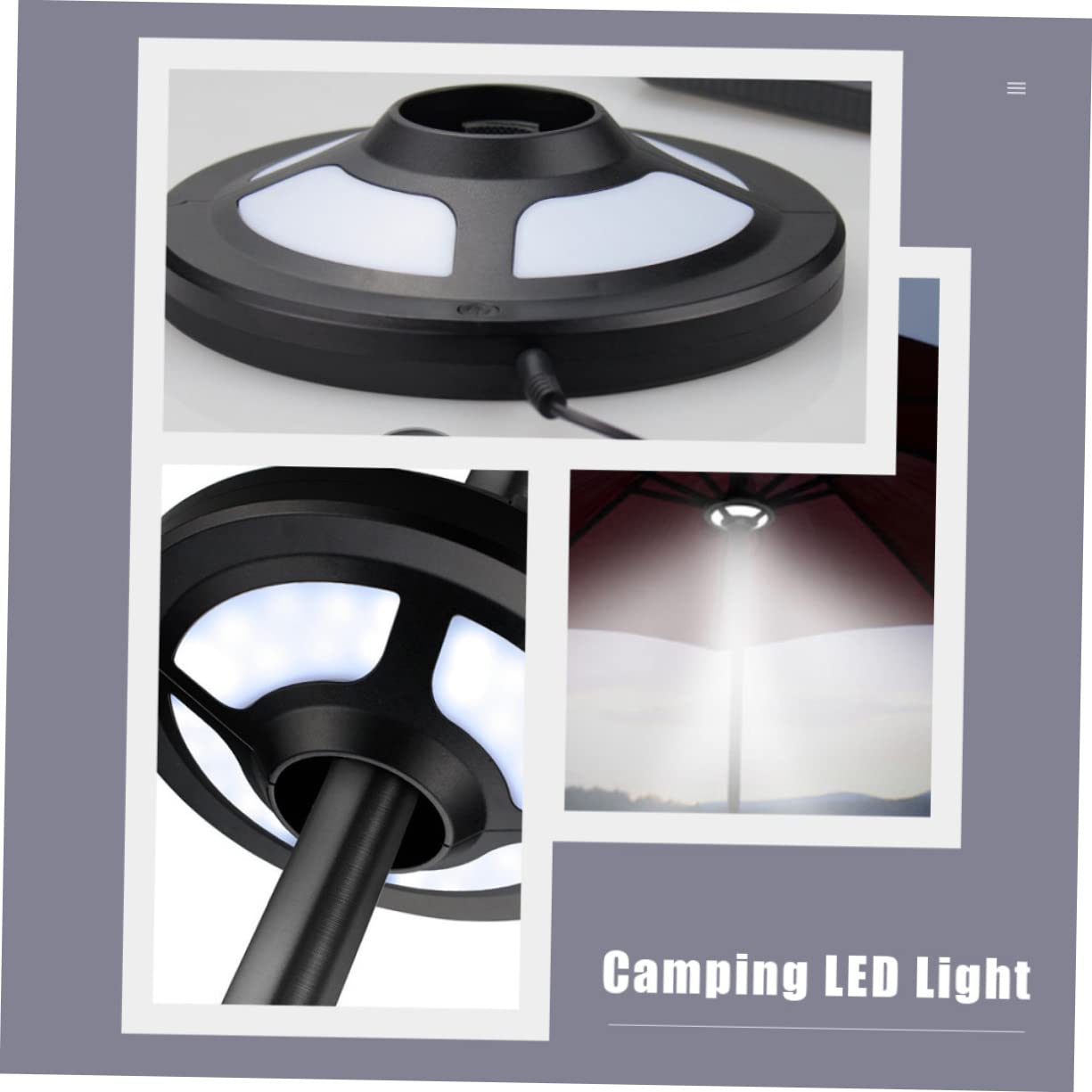 Lámpara LED de Camping Luz Exterior Multifuncional, para Sombrilla