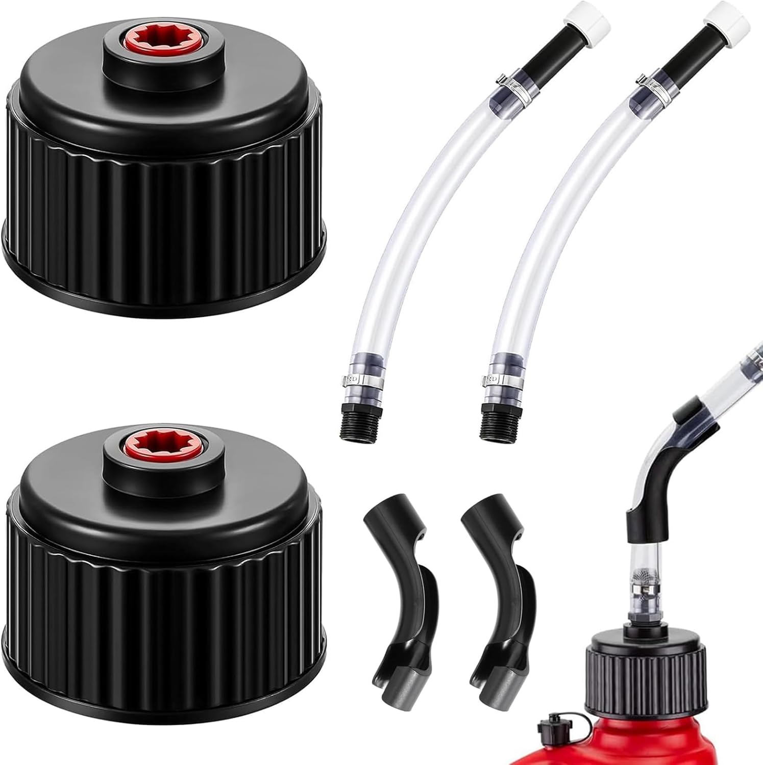 6 Pieces Fuel Filler Jug Hose Racing Fuels Replacement Cap