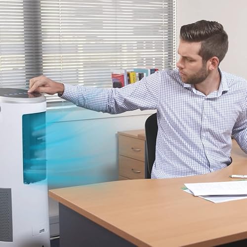 Livington InstaChill – Klimagerät mit Verdunstungskühlung – mobiles Klimagerät mit 3 Stufen – Klimagerät ohne Abluftschlauch 12h Kühlung mit 8,5 L Tank - 6