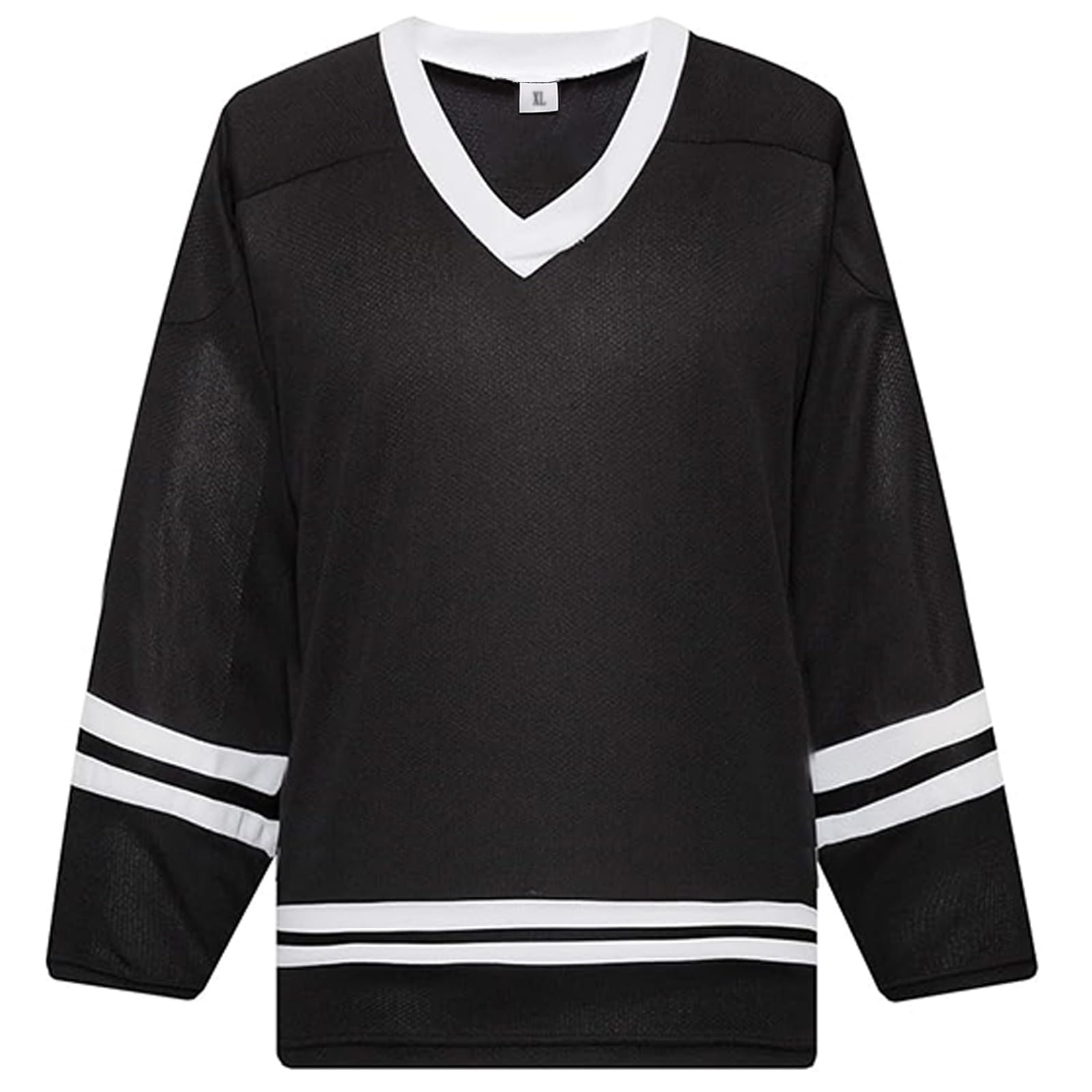 Blank Hockey Training Jersey Lightweight Fabric Long Sleeve for Ice Hockey Jersey Quick Dry Feature and V Neck Style
