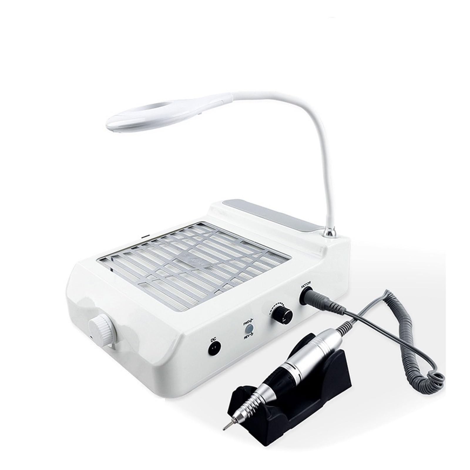 Aspiradora Taladro eléctrico for uñas de 48 W, 30 000 RPM, Aspirador de Polvo for uñas, iluminación LED, lámpara UV de 54 LED, Lima de uñas eléctrica 6 en 1 Alta Potencia