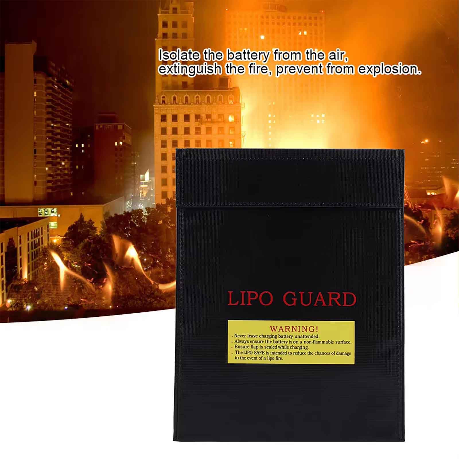 Sac de Documents Ignifuge Sac de Sécurité Batterie Lithium Sac Batterie d'Avion Ignifuge Sac Antidéflagrant 18 * 23 cm