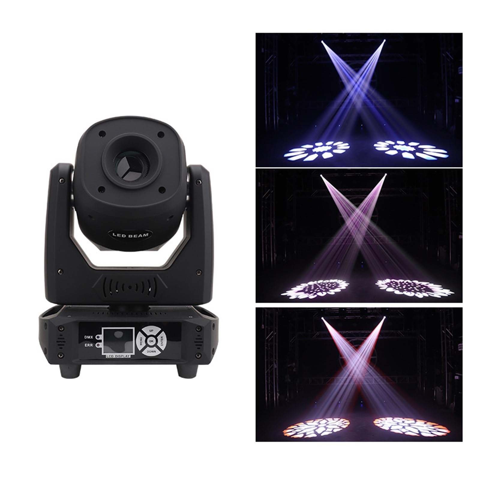 AmAzwi Lámparas de iluminación para escenarios DJ Party Lighting 100W LED Cabeza móvil Efecto de Haz Luz Familia Disco Bar Escenario Boda Show para Fiesta Disco Club ktv