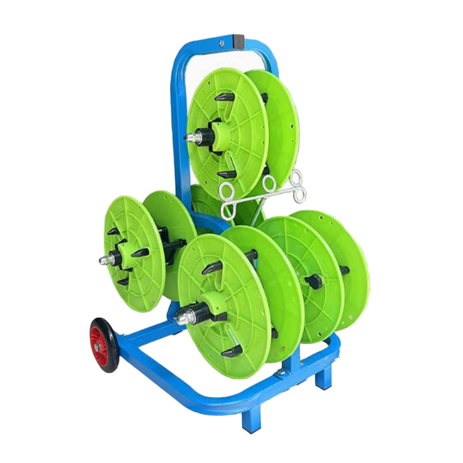 ZFUCMAYL Wire Spool Rack,Transportable Cable Caddy,Heavy Duty Reel Holder/Wire Dispenser,with Wheels,for Wire Pullers and Duct Reels(5/6 Reel)(5 Reel)
