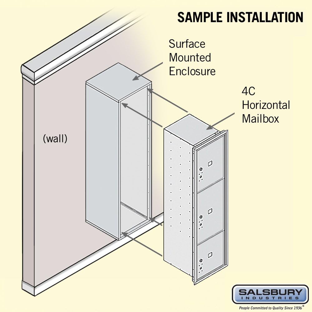 Salsbury Industries 3816S-3PZFU Surface Mounted Horizontal 4C Stand Alone Parcel Locker Mailbox, Bronze