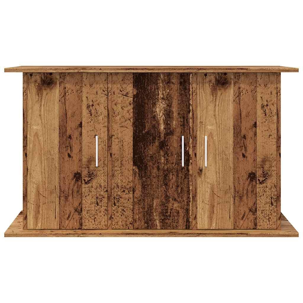 Supporto per acquario, effetto legno anticato, 101 x 41 x 58 cm, con 6 scomparti e porte, mobiletto inferiore stabile per acqua dolce e acqua di mare, portaoggetti per accessori, scaffale per