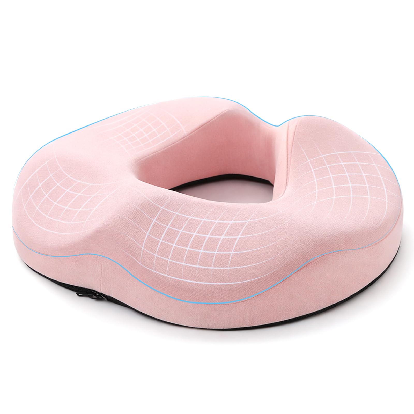 Cuscino ergonomico a ciambella in memory foam per dolore al coccige, emorroidi e sciatica, cuscino ortopedico ad anello per sedia da ufficio, sedia a rotelle, recupero post-partum e guida a lunga