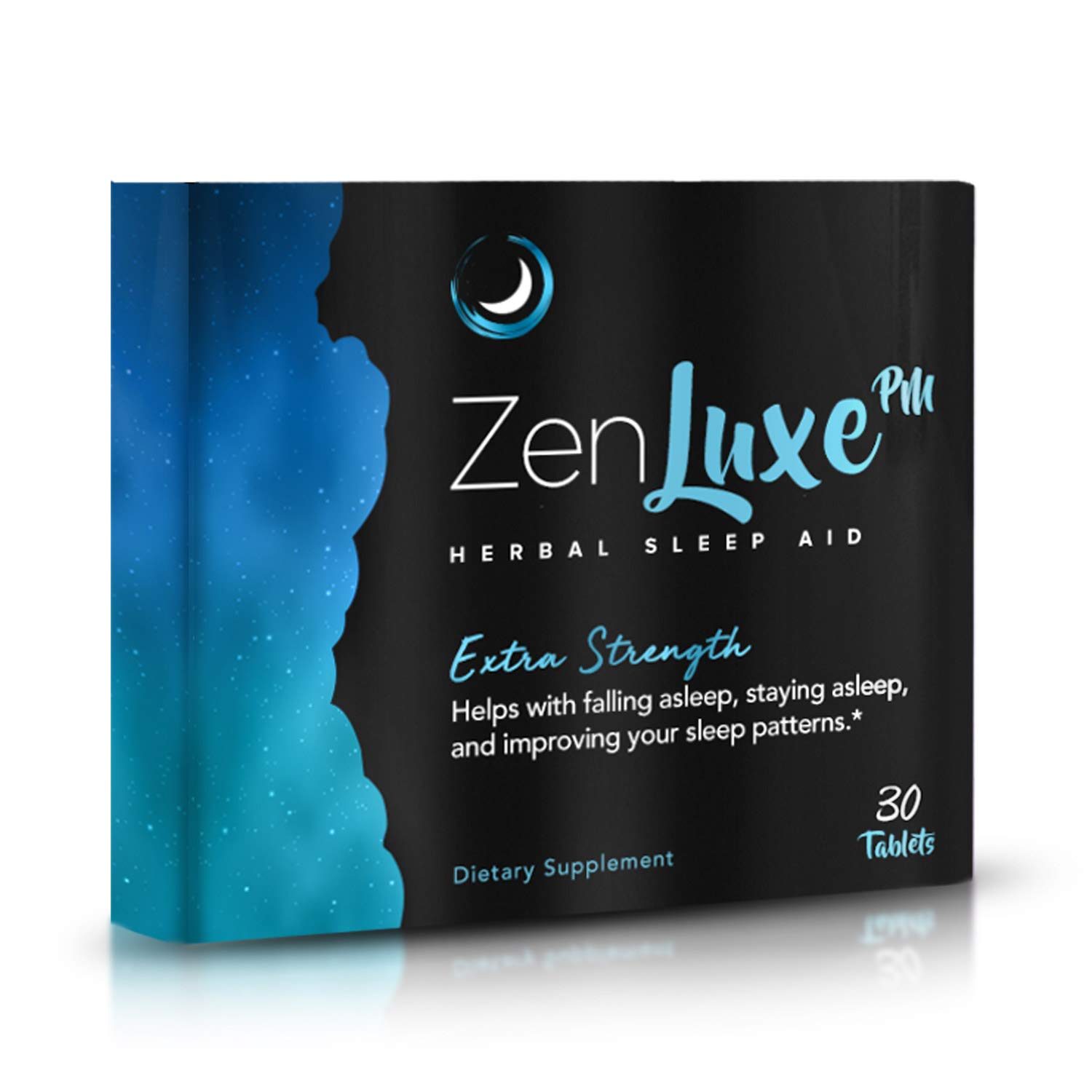 ZenLuxe PM Extra Strength Herbal Sleep Aid - Max Efficiency Sleeping Pills for Deep Restful Sleep & 