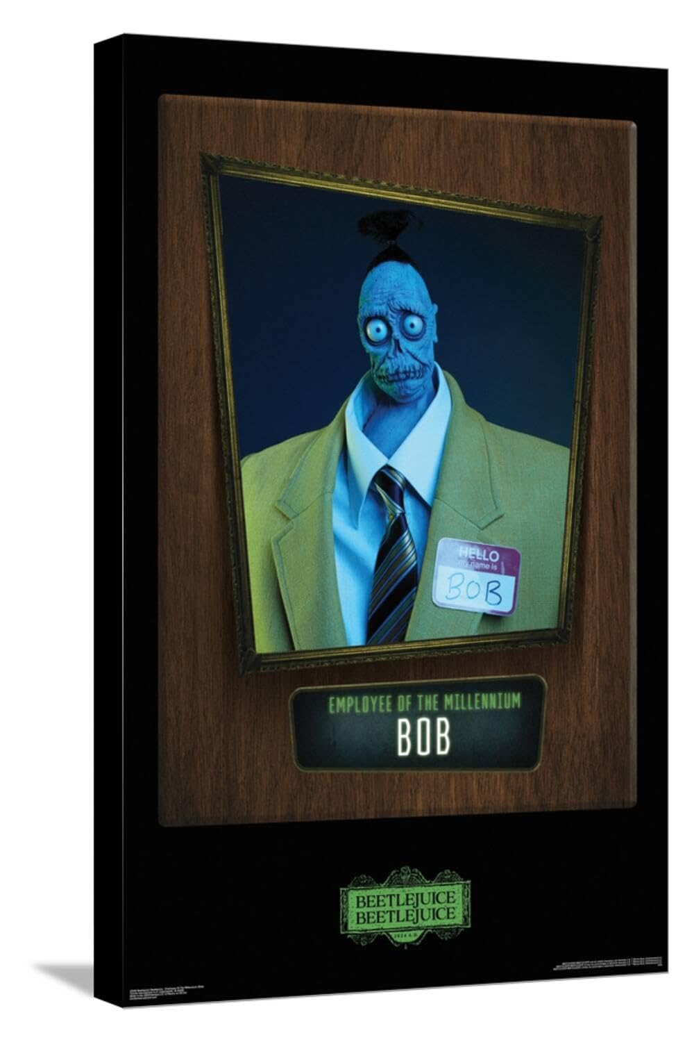 Trends International Beetlejuice Beetlejuice - Employee Of The Millennium (Bob) Canvas Wall Poster, 14.72" x 22.37", Stretched Canvas